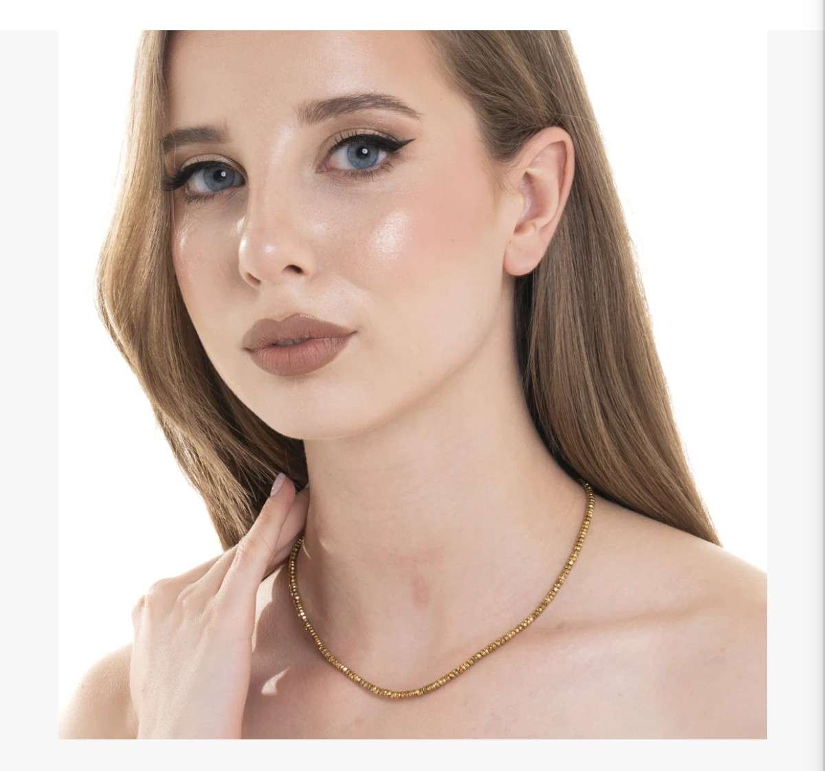 COLLANA DONNA IN ACCIAIO IP GOLD CON EMATITE - immagine 3