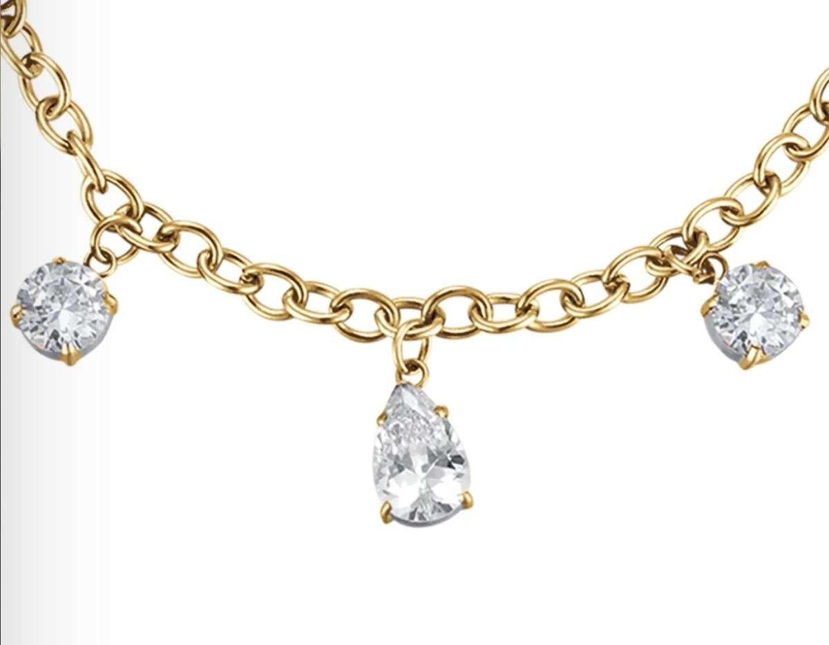 BRACCIALE DONNA IN ACCIAIO IP GOLD CON CRISTALLI PENDENTI CK2258 - immagine 2