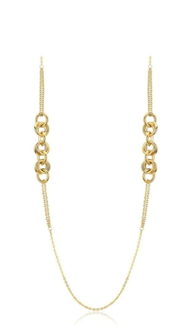 Luca barra Collana donna acciaio ip gold CK1567