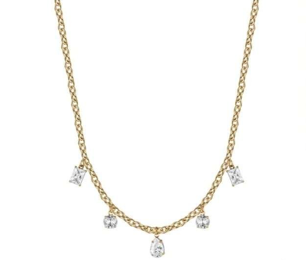 COLLANA DONNA IN ACCIAIO IP GOLD CON CRISTALLI PENDENTI CK1682