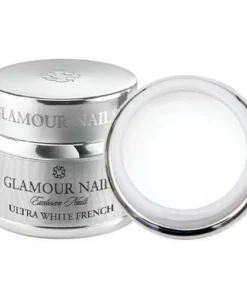 ultra-white-french glamour nails . Gel di ricostruzione unghie.