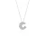 Collana MEWO lettera C piccola metallo bianco e cristalli – 113ch0318