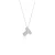Collana MEWO lettera T piccola metallo bianco e cristalli 113ch0330