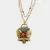 Collana in Metallo multifilo bianca con campana a fiori multicolor
