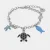 Bracciale in Metallo con tartaruga blu, pesce e stella marina 3572459