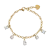 BRACCIALE DONNA IN ACCIAIO IP GOLD CON CRISTALLI BIANCHI PENDENTI Codice: BK2258