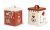 set 2 pz Barattolo per biscotti incanto rosso avorio decorati in metallo multiuso
