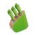 Ceppo in legno verde con 6 coltelli da bistecca Eliss