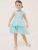 Vestito bambina elegante Mayoral art.3912 in chiffon verde acqua e fiori dorati