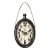 Orologio da parete ovale in metallo e corda anticato nero