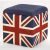 Pouf contenitore Puff Cubo Apribile “UK” in Stoffa Mai Uguali