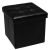 Pouf contenitore imbottito in ecopelle nero pieghevole richiudibile