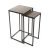 Set 2 Tavolini alti piano quadrato mdf rovere e gambe in ferro nero