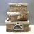 Set 3 cestini rettangolari in salice con interno in poliestere beige