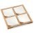 Set 4pz Antipastiera Porcellana Bianca Finger Food con Supporto bamboo