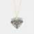 Collana in Metallo cuore impreziosito da fiori blu 3541702