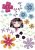 Sticker adesivo murale cameretta freestile flowerine 28pz komar
